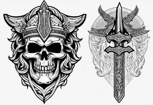 Valhalla sword shield mother tattoo idea