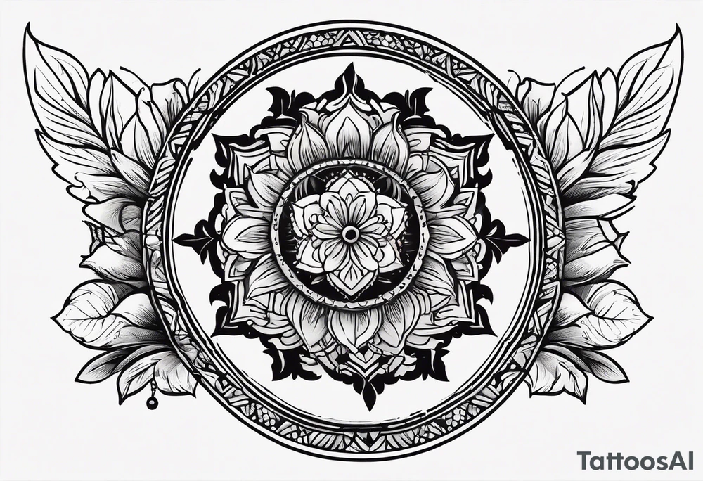 small round tattoo with open in the middle tattoo idea