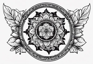 small round tattoo with open in the middle tattoo idea