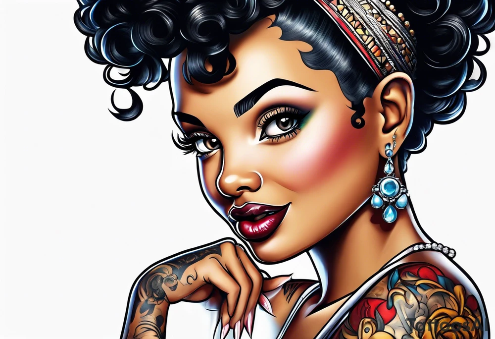 African american betty boop tattoo idea