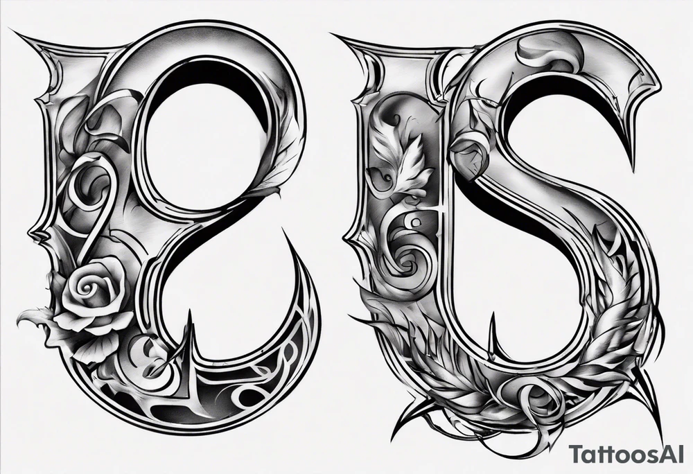 number 9 upside down and right side up connected. 9:16 aspect ratio. tattoo idea
