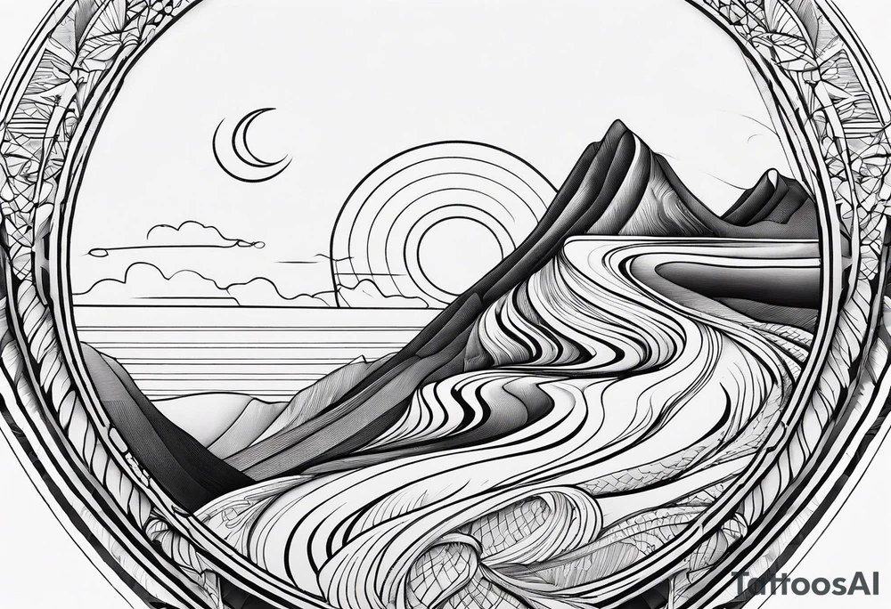 long
dainty 
unalome
linework tattoo idea