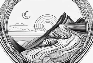 long
dainty 
unalome
linework tattoo idea