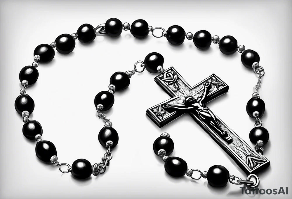Rosary bead with name "Gerry" tattoo idea