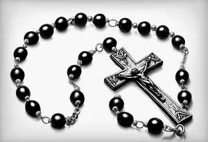 Rosary bead with name "Gerry" tattoo idea