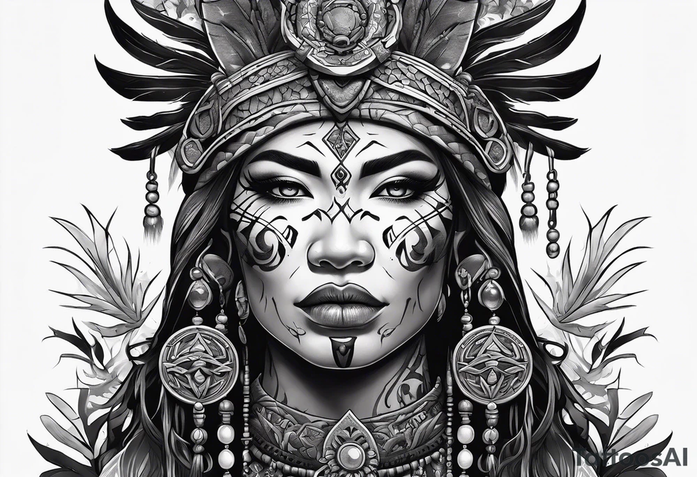 dark fantasy style shaman, witch doctor tattoo idea
