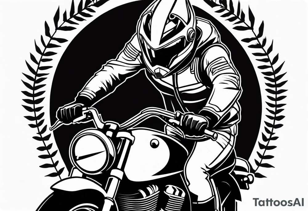 Hornet riding a motorcycle tattoo idea