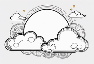 CLOUDS WITH SUN tattoo idea