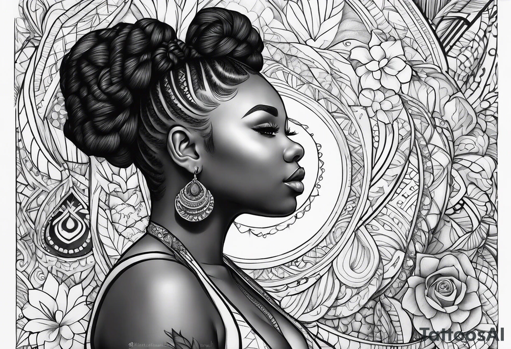 Thick black girl tattoo idea