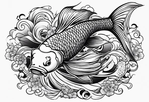japanese  koi fish  from above tattoo idea
