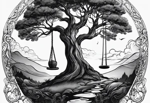 Tree with swing tattoo idea