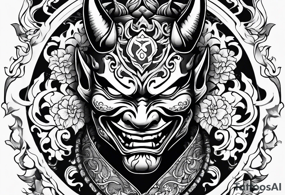 japanese hannya mask tattoo idea