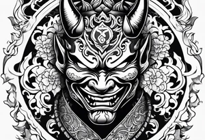 japanese hannya mask tattoo idea