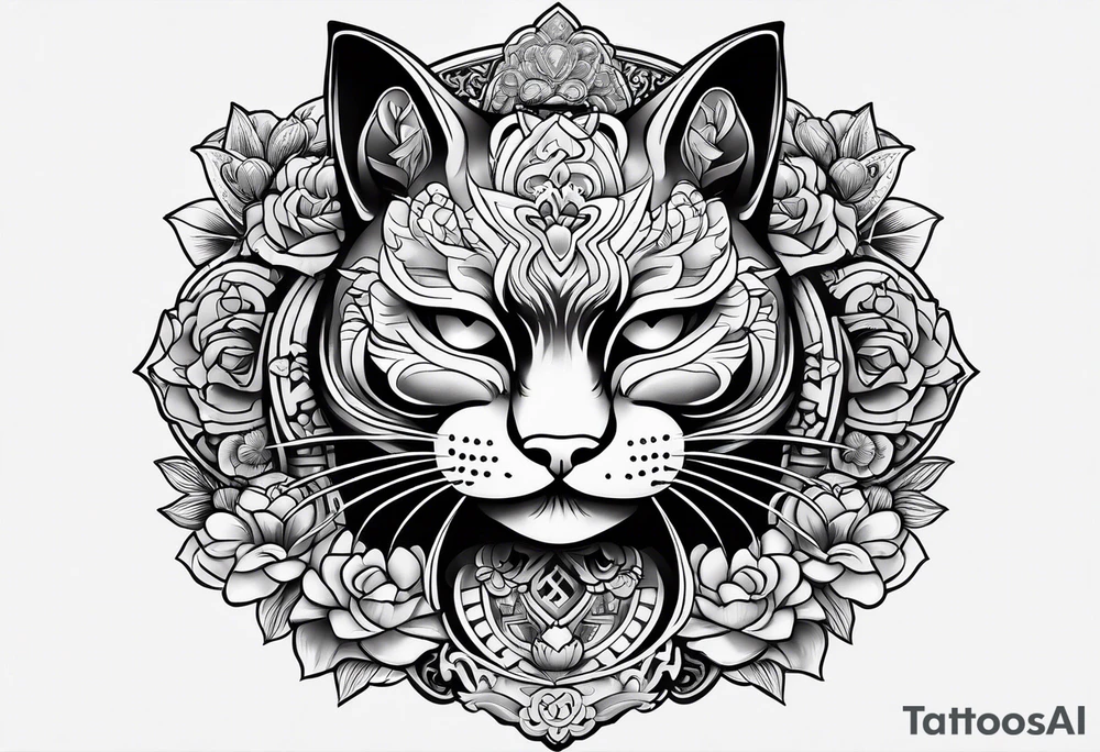 Lucky cat tattoo idea