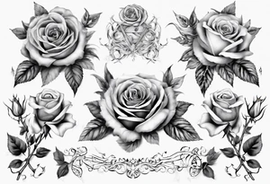 filagree chest tattoo. roses tattoo idea
