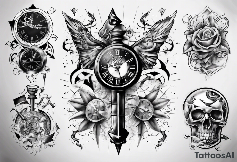 Time puzzle tattoo idea