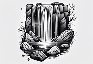 waterfall shower ice cubes tattoo idea