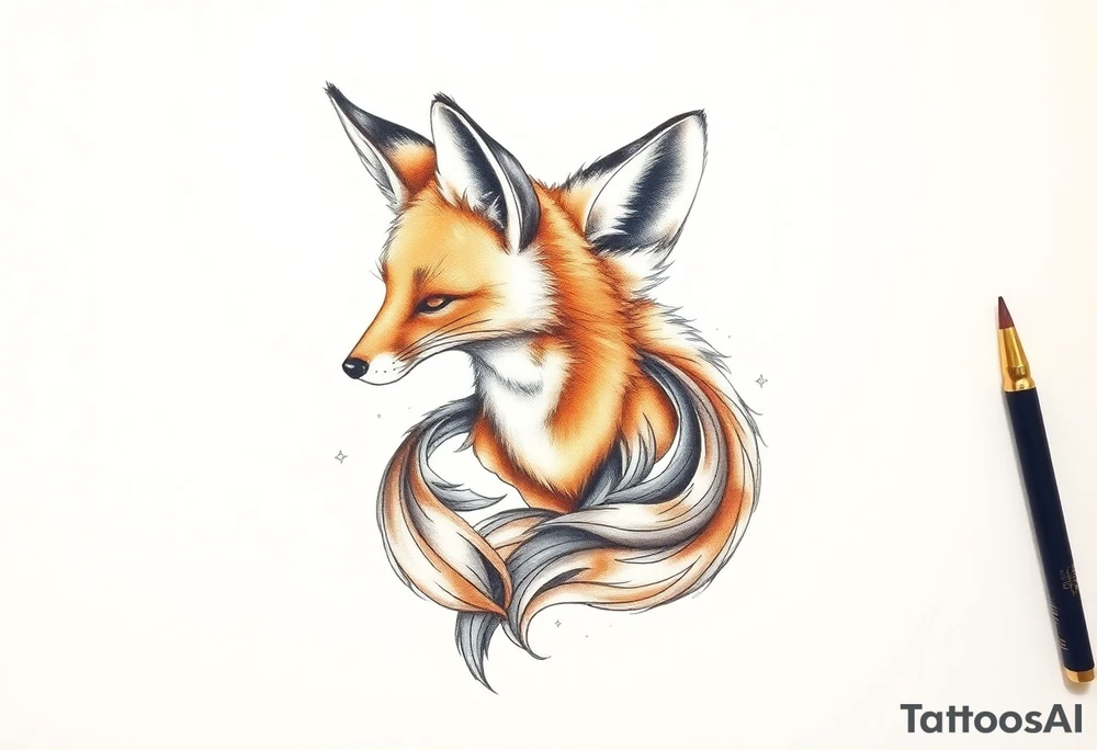 adult fox tattoo idea