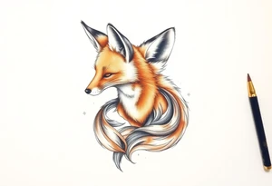 adult fox tattoo idea
