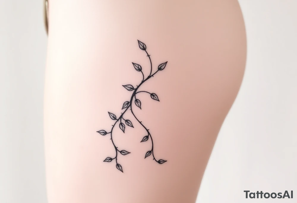 Ivy growing from thigh up side to rib cage tattoo idea
