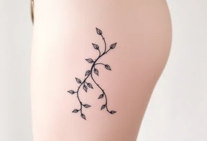 Ivy growing from thigh up side to rib cage tattoo idea