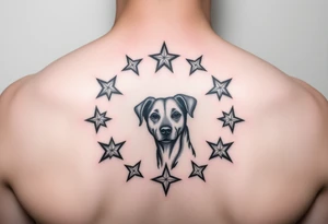 I would like a tattoo that represents our 2nd life following an accident. My husband, Elex, my son Evan, our nephews Sixtine and Diego and Cookie my dog. Like stars forming the circle of life tattoo idea