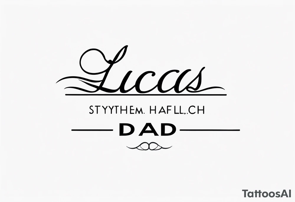 minimalist mini tattoo for couples (half mom and half dad), of our son's name "Lucas" tattoo idea