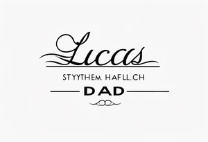 minimalist mini tattoo for couples (half mom and half dad), of our son's name "Lucas" tattoo idea