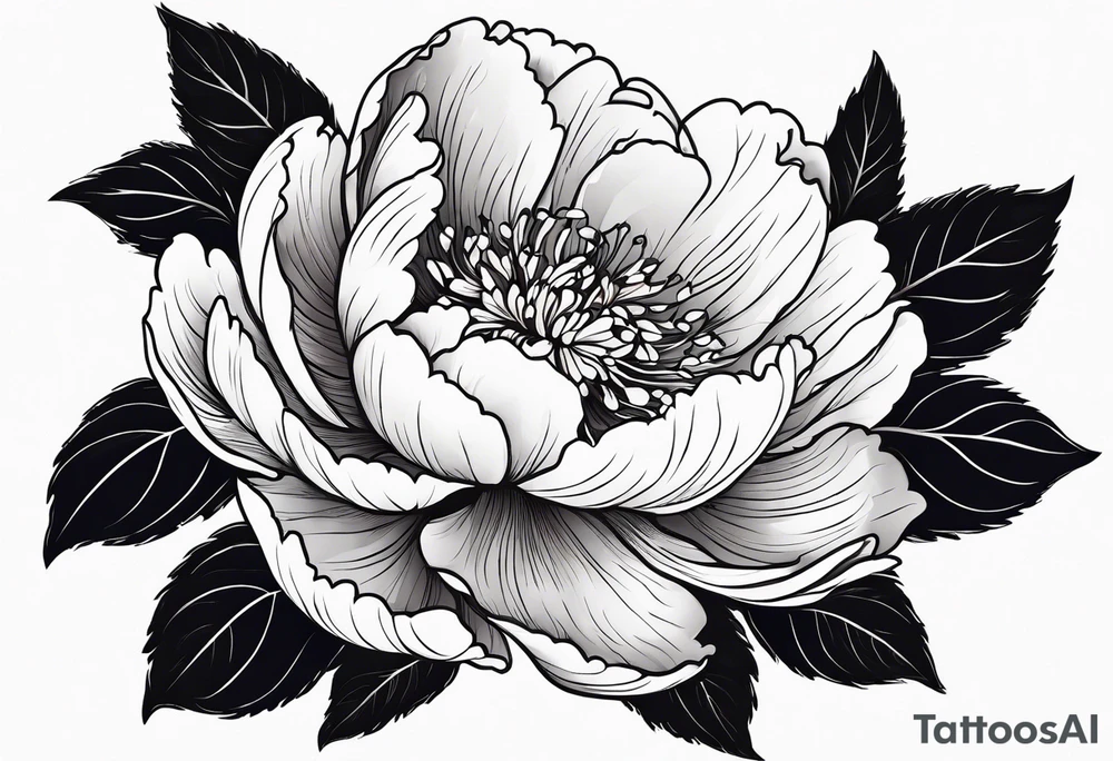 Peony flowers tattoo idea