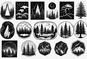 lightning storm over forest tattoo idea