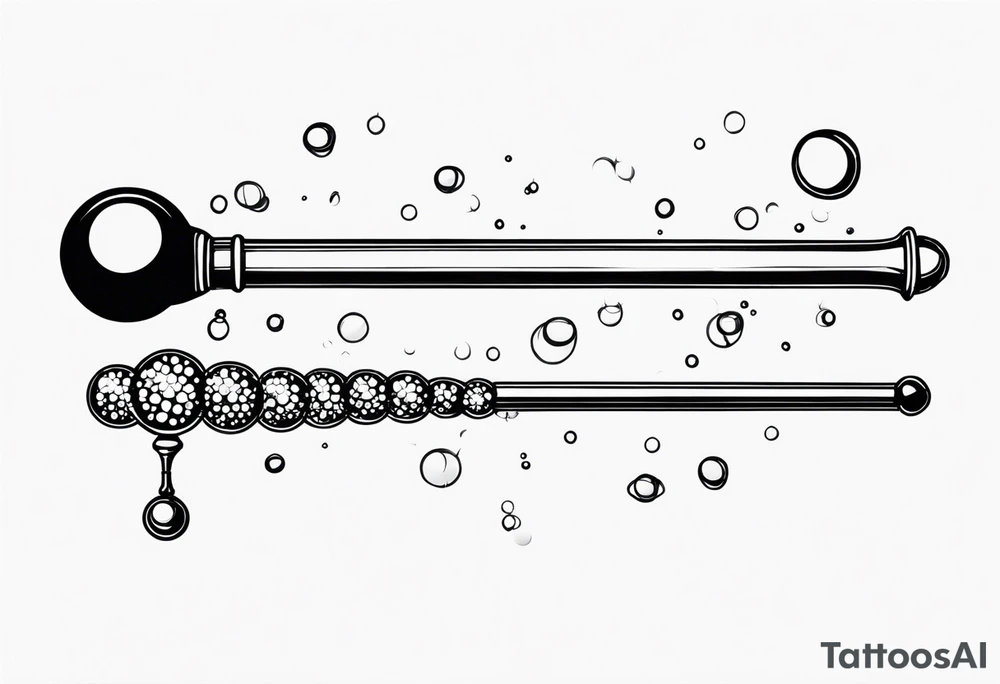 sparkling wand with bubbles tattoo idea
