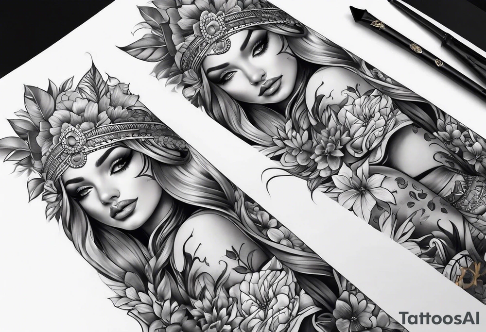 Sleeve full leg tattoo idea