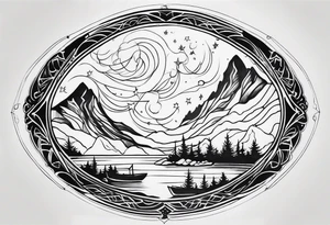 northern lights pattern tattoo idea