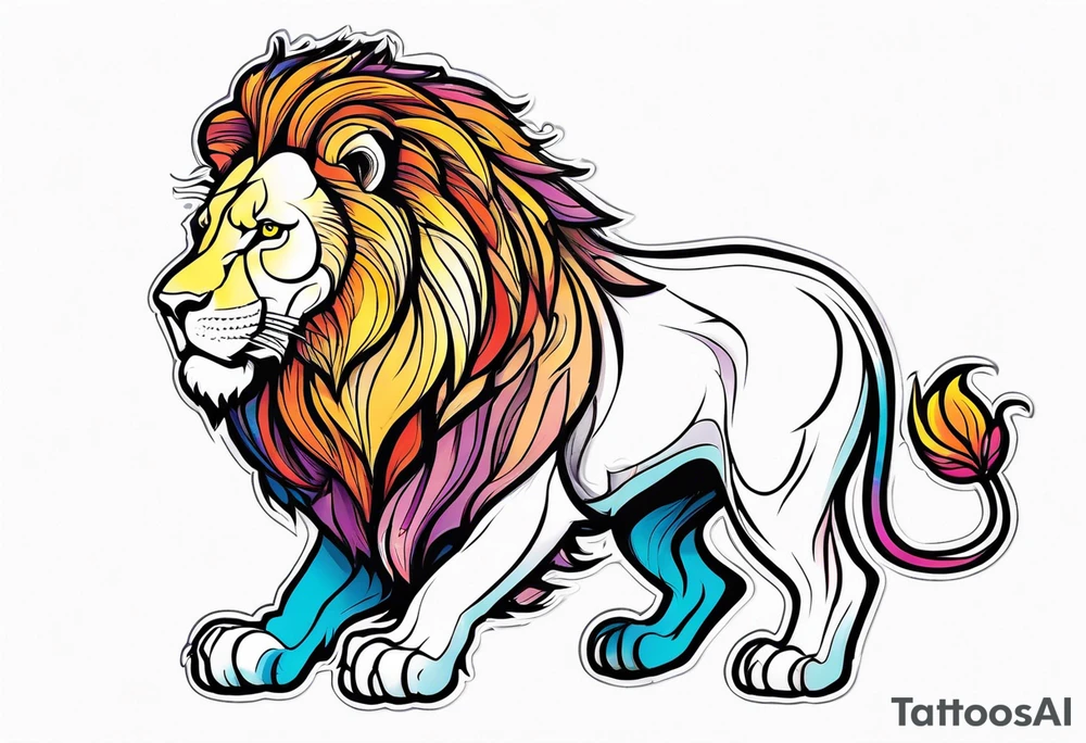 powerful majestic lion, close-up tattoo idea