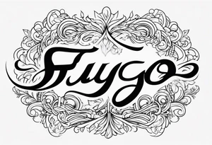The word “fuego” in cursive with flames around it. tattoo idea