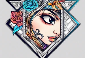 symbolic, son and daughter, rectangle, reverse tattoo tattoo idea