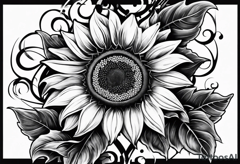 Sunflower chain tattoo idea