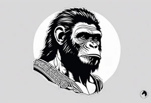 Caesar planet of the apes on a horse tattoo idea