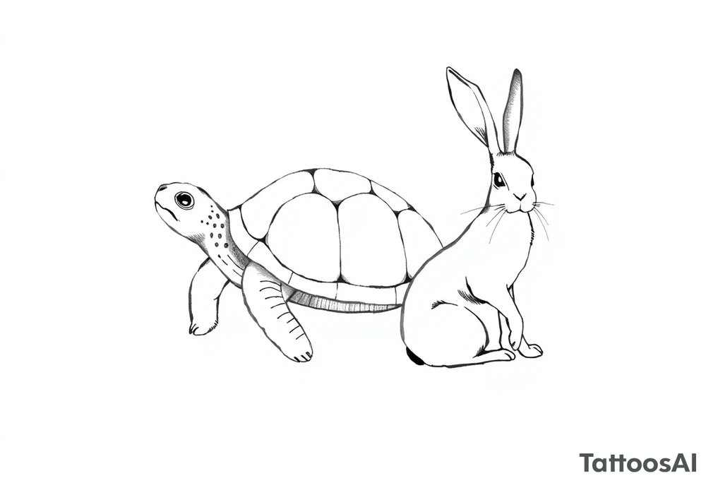 A tortoise and a hare tattoo idea