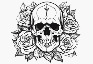 Memento mori writen skull sleeve tattoo design tattoo idea