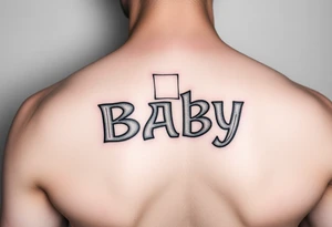 Baby letter blocks stacked tattoo idea