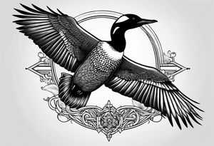 Loon wings spread tattoo idea