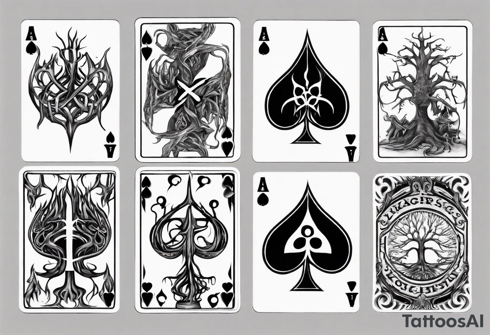 Gondor, Yggdrasil, playing cards Aces and Eights tattoo idea