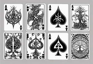 Gondor, Yggdrasil, playing cards Aces and Eights tattoo idea