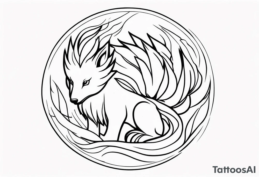 ninetails facing us tattoo idea