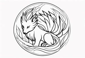 ninetails facing us tattoo idea