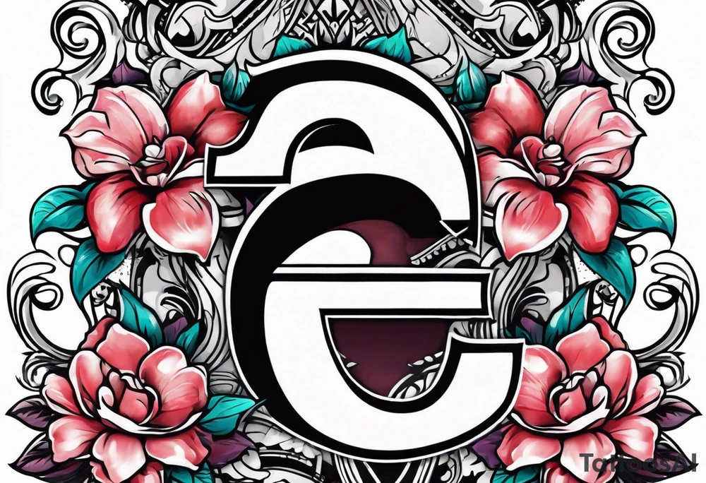 Latina, ahegao, mouth open, drooling, happy, Spade Symbol with letter Q in the center tattoo idea