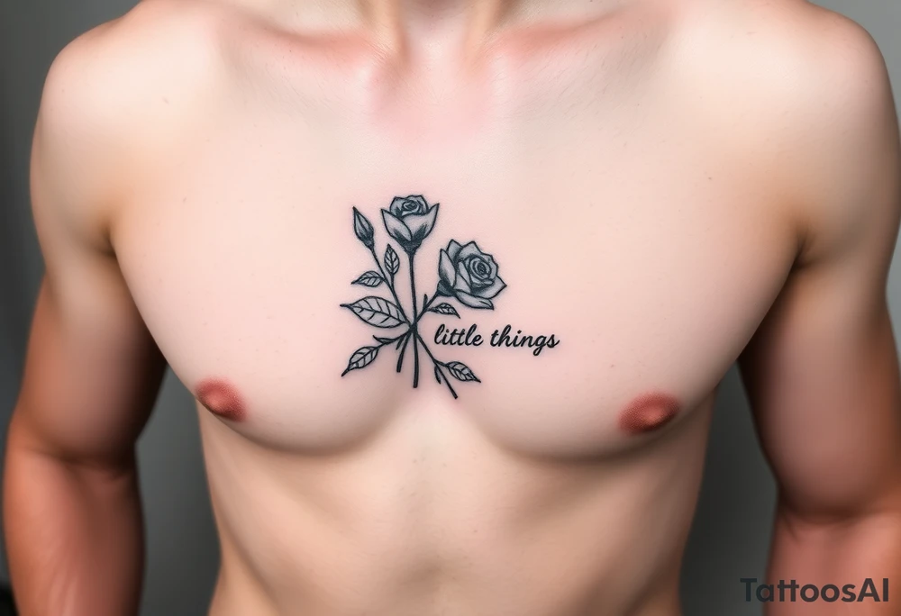 Find happiness in the little things with roses tattoo idea