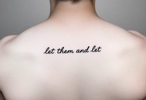 Small Fine line dainty cursive tattoo with the saying “let them and let me” on back tattoo idea