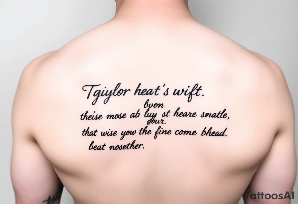 Taylor swift lyrics tattoo idea
